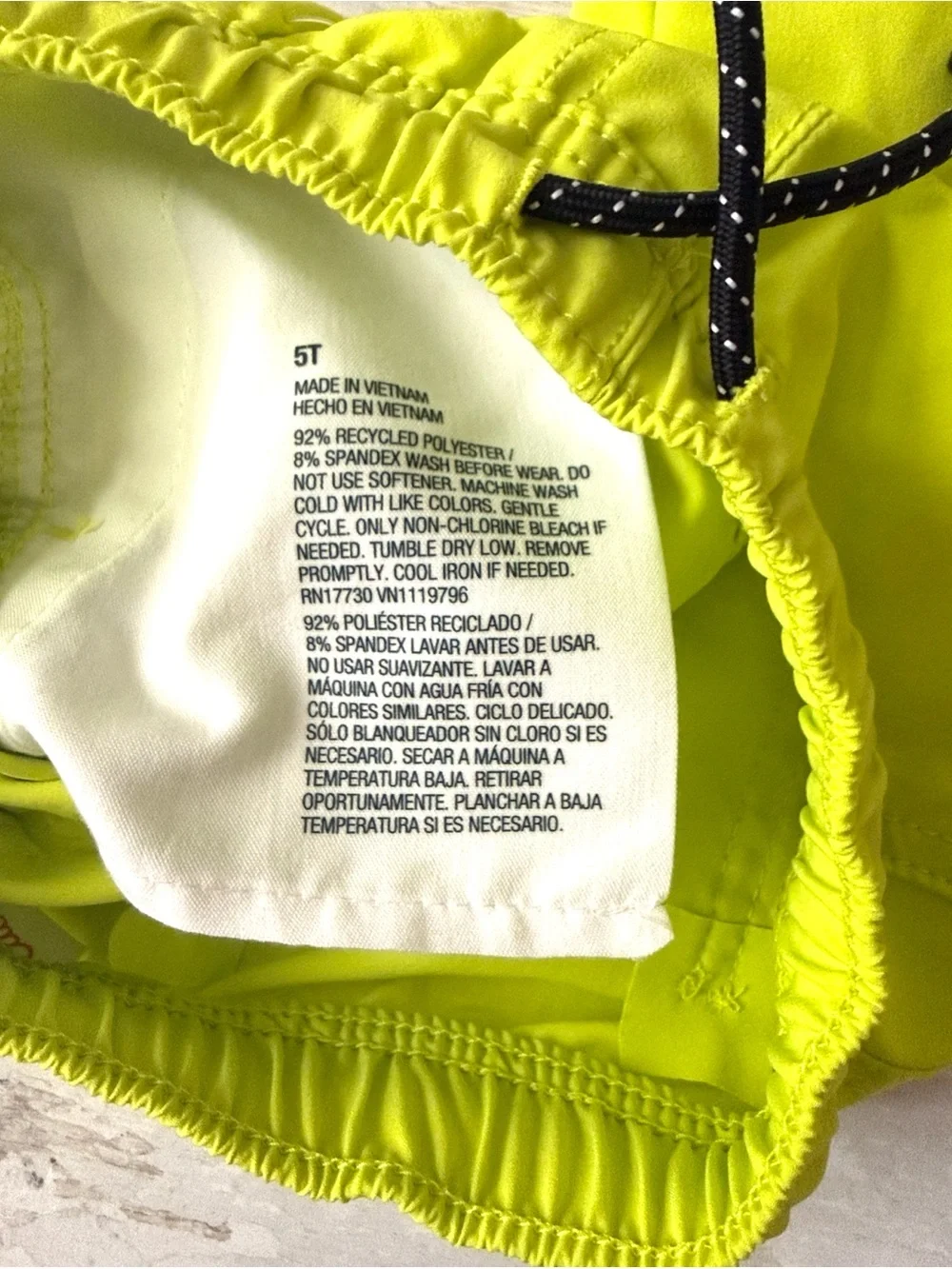 H&M Kids 5T Neon Yellow Green Swimsuit Swim Trunks Boys Size 5
